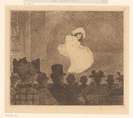 Young woman dancing on a stage for spectators