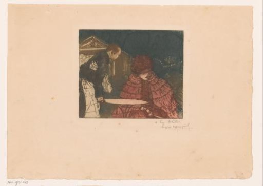 Woman on a Terrace with Waiter