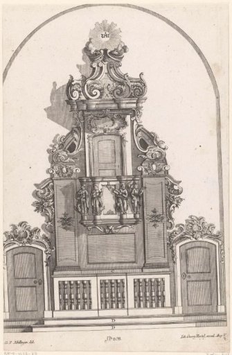 Pulpit-altar with IHS in a radiant halo