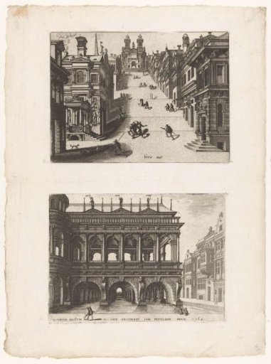 Ascending street and a loggia