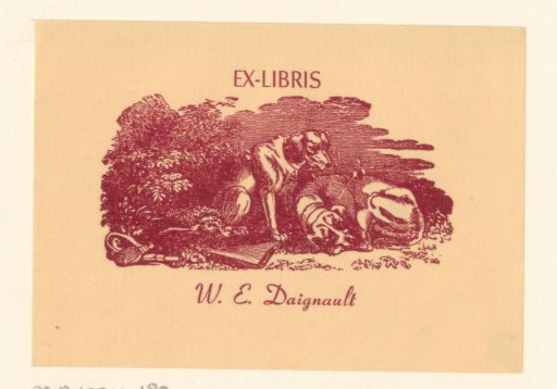 Bookplate of W.E. Daignault