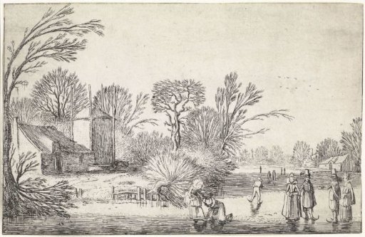 Skaters by a Farm and a Haystack