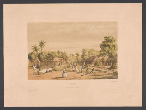 Dwellings of enslaved people on a Surinamese plantation