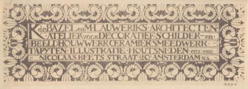 Letterhead of Karel de Bazel and Mathieu Lauweriks