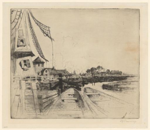 Windmill alongside a waterway