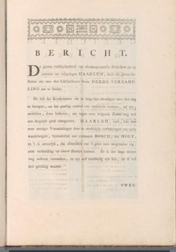 Text page from: Second continuation of twenty-two pleasant views in the delightful landscapes of Haarlem, newly drawn from life by the famous artists H. Spilman and C.V. Noorde, 1763