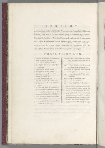Contents of: Pleasant views in the delightful country estates of Haarlem, 1761