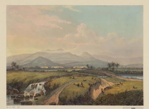View of a mountain range on Java