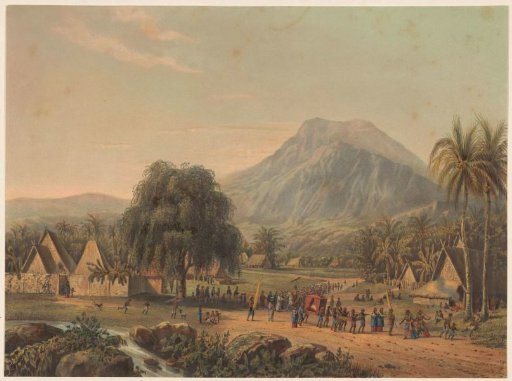 Wedding procession at the foot of Mount Salak on Java