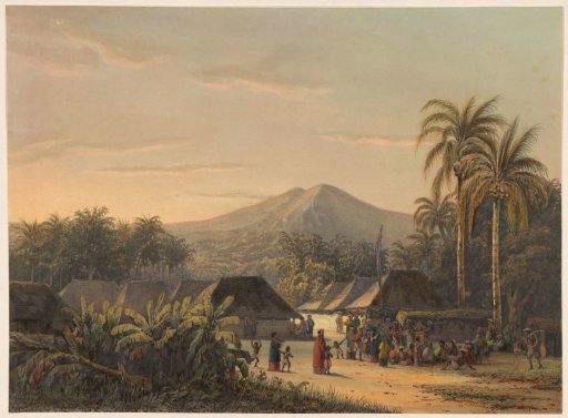Village festival near Mount Ardjoeno