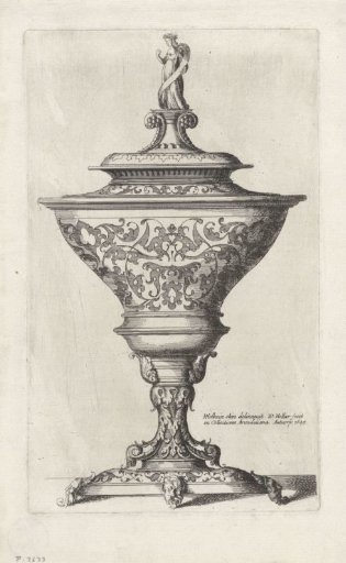Ornamental beaker with a standing woman