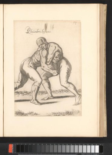 Two Wrestling African 'Pleuianders' (Fighters or Wrestlers)