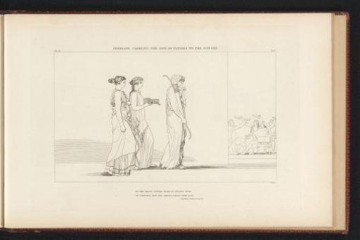 Penelope carries the bow of Odysseus to the suitors