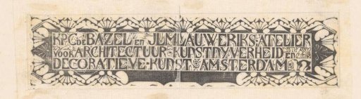 Letterhead of Karel de Bazel and Mathieu Lauweriks