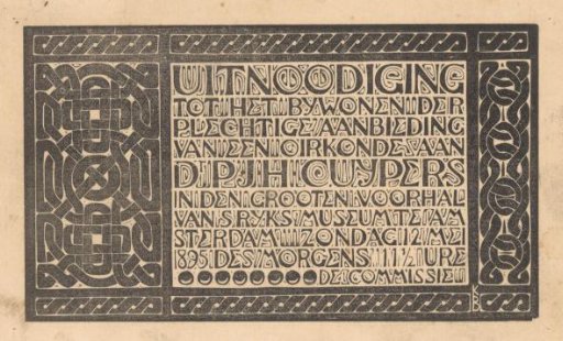 Invitation for the Presentation of a Charter to Pierre Cuypers