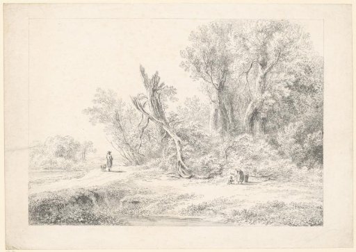 Landscape with a walker and a woman with a child