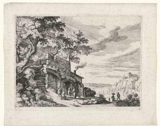 Shepherds near a ruin