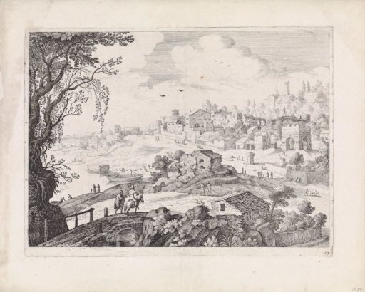Italian landscape with a town