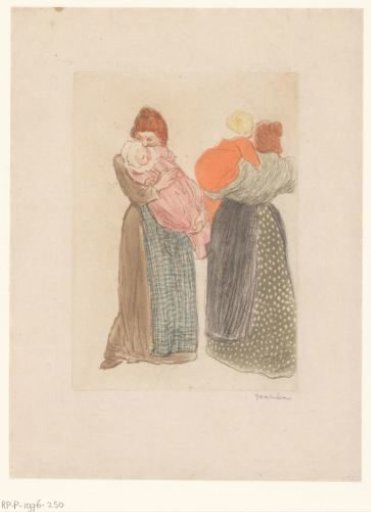 Two mothers with children