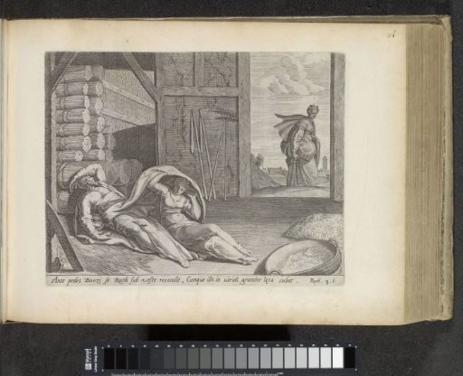 Ruth sleeps at the feet of Boaz