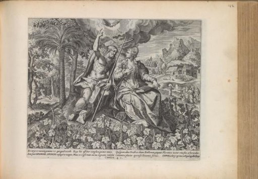 Christ and his bride in a vineyard