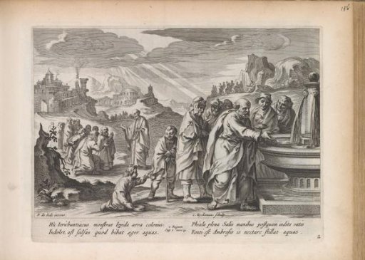 Elisha scatters salt into the spring of Jericho
