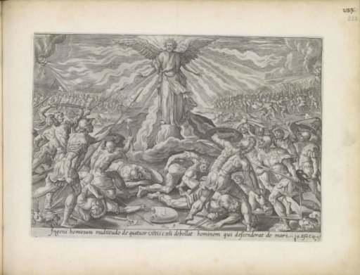 Third Vision of Ezra: the crowd fighting against the man from the sea