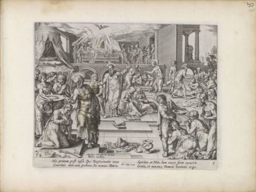 The Apostles Baptizing New Believers in Jerusalem