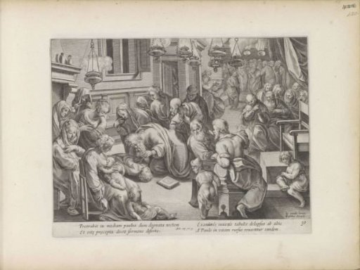 Paul raises Eutychus from the dead
