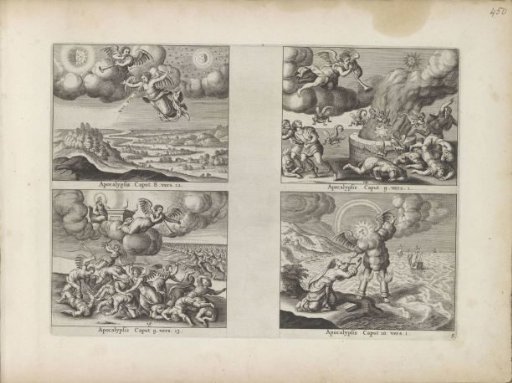 Fourth angel blows the trumpet / Fifth angel blows the trumpet / Sixth angel blows the trumpet / Angel with face like the sun and legs like pillars of fire