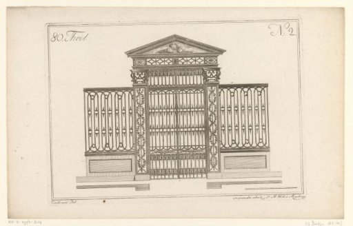 Railing with a pediment