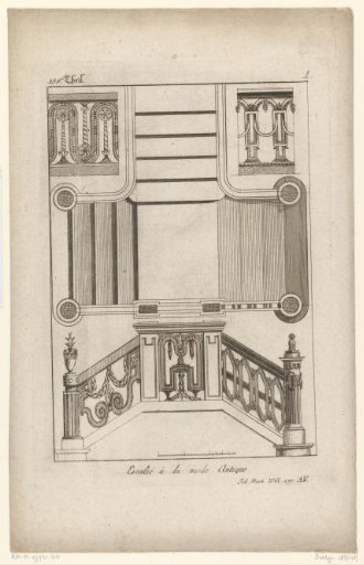 Stair railings with a vase