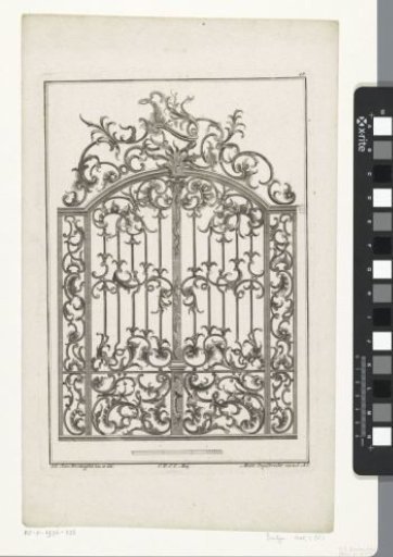 Wrought-iron gate with floral motifs