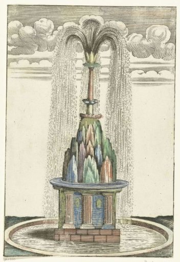 Basin with a mountain in a round basin