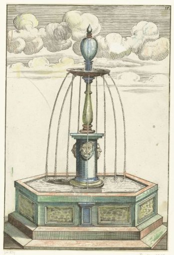 Hexagonal basin with a short column