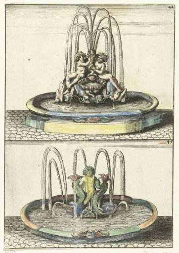 Two fountains one above the other