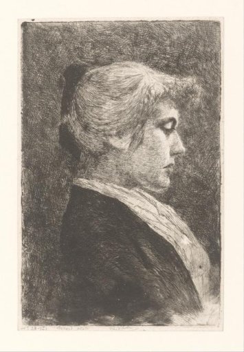 Portrait of a woman, in profile
