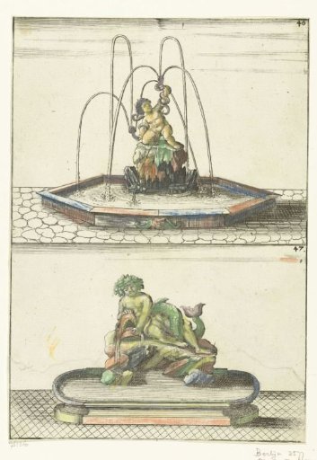 Two fountains one above the other