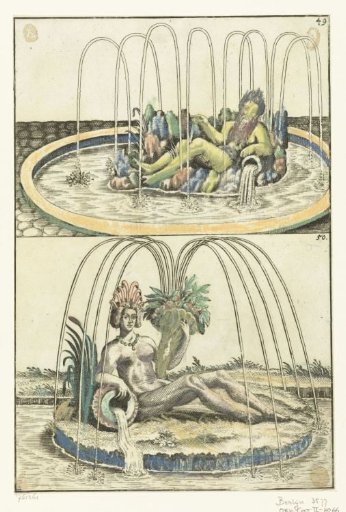 Two fountains one above the other