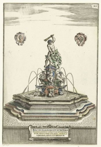 Hexagonal basin on a raised platform with steps