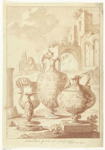 Candelabrum and three vases