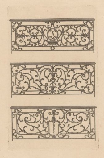 Three balustrades with leaf motifs