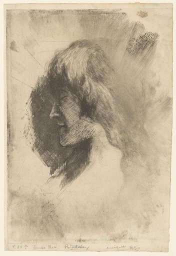 Head of a young woman, in profile