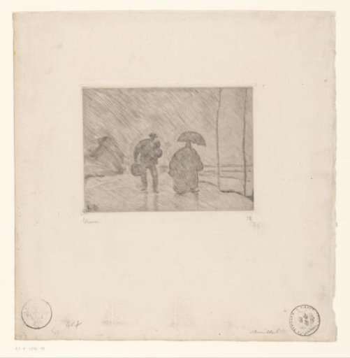Two Figures in a Downpour