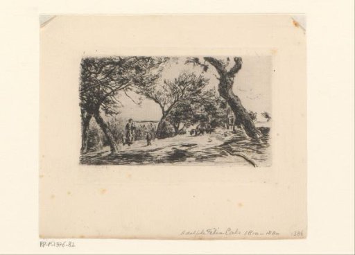 Landscape with Figures at a Table and a Woman with Children