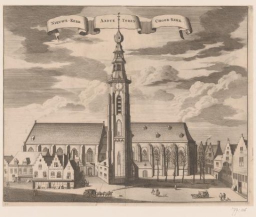 View of the Nieuwe Kerk, Lange Jan and Koorkerk in Middelburg