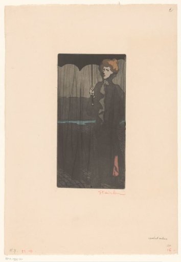 Woman with umbrella in the rain