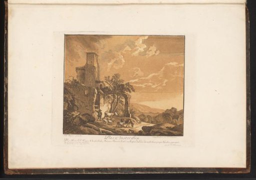 Landscape with a ruin and a shepherd with cattle