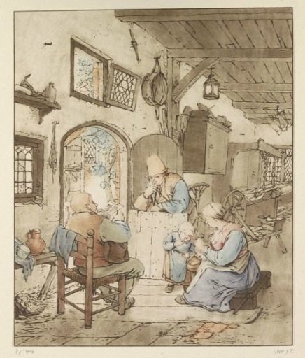 Newspaper reader in an interior