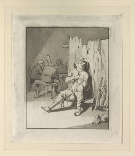 Drunken peasant in an inn